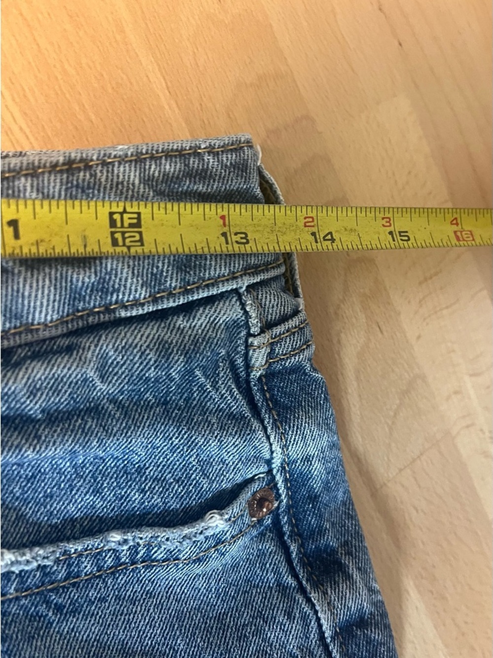 Old Navy Extra High-Rise Sky-Hi Wide Leg Distressed Pockets Women’s Blue Jeans 0 - Picture 7 of 10